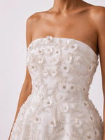 Strapless Beaded Mini A-Line Dress