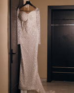 Long Sleeve Illusion Mermaid Sequin Wedding Gown