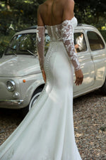 Strapless Corset Back Fit and Flare Wedding Dress
