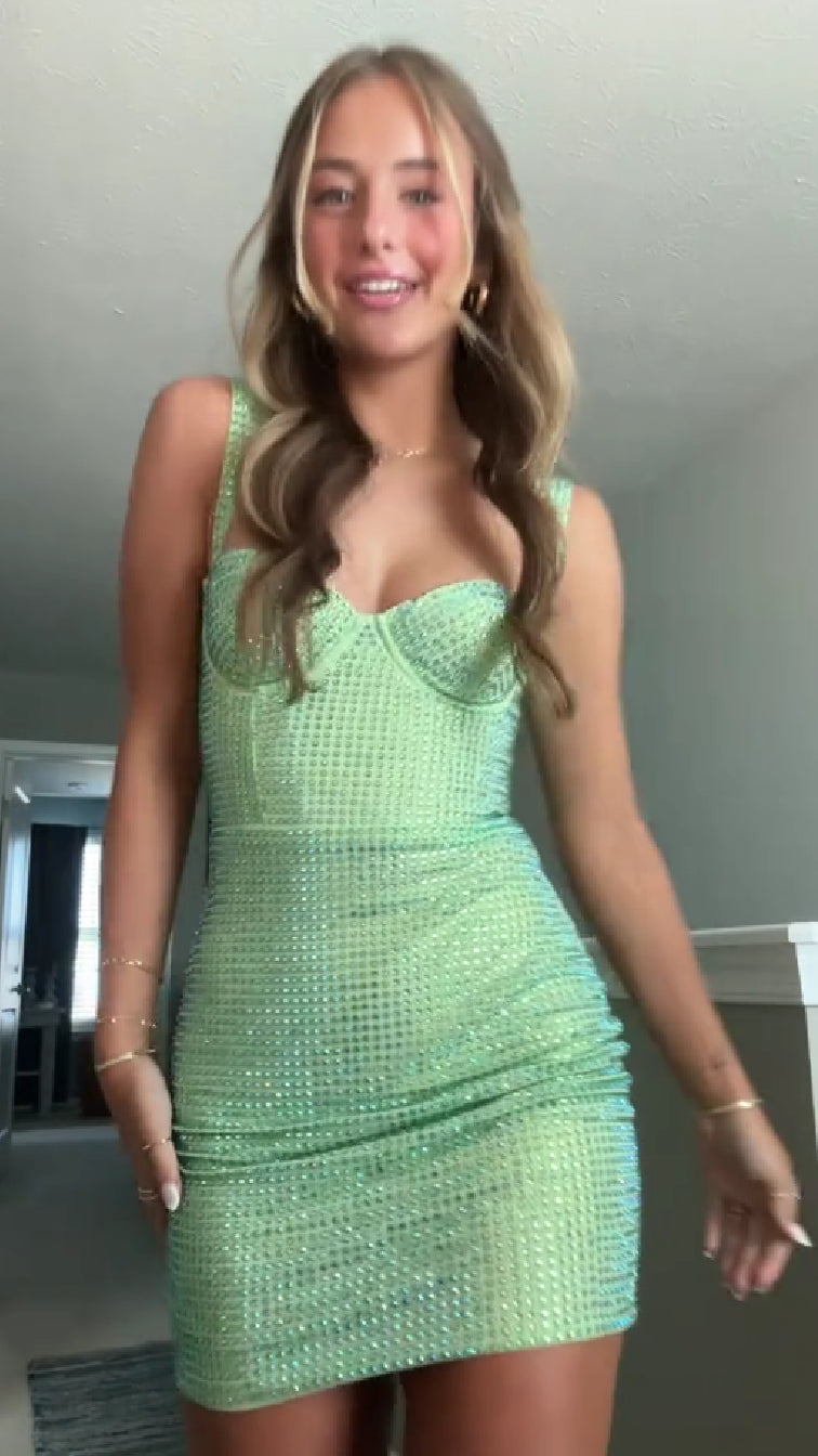 Sequin Mini Dress with Sweetheart Neckline