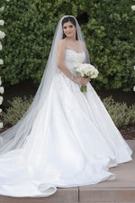 Strapless Satin Ball Gown Wedding Dress with Train
