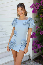 3D Floral Applique Mini Romper