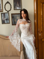 Lace Bell Sleeve Corset Mermaid Wedding Dress