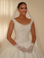 Embroidered Lace Corset Ball Gown Wedding Dress