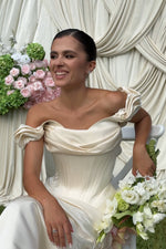 Corset Mermaid Wedding Dress with Ruffled Back