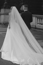Strapless Ruched Wedding Dress with Overskirt