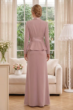 Peplum Jacket and Column Gown Two-Piece Set