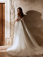 Off-Shoulder Floral A-Line Bridal Gown