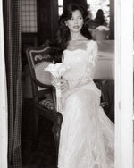 Long Sleeve Illusion Lace Wedding Dress with Train