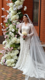 Lace Mermaid Wedding Dress with Long Sleeves