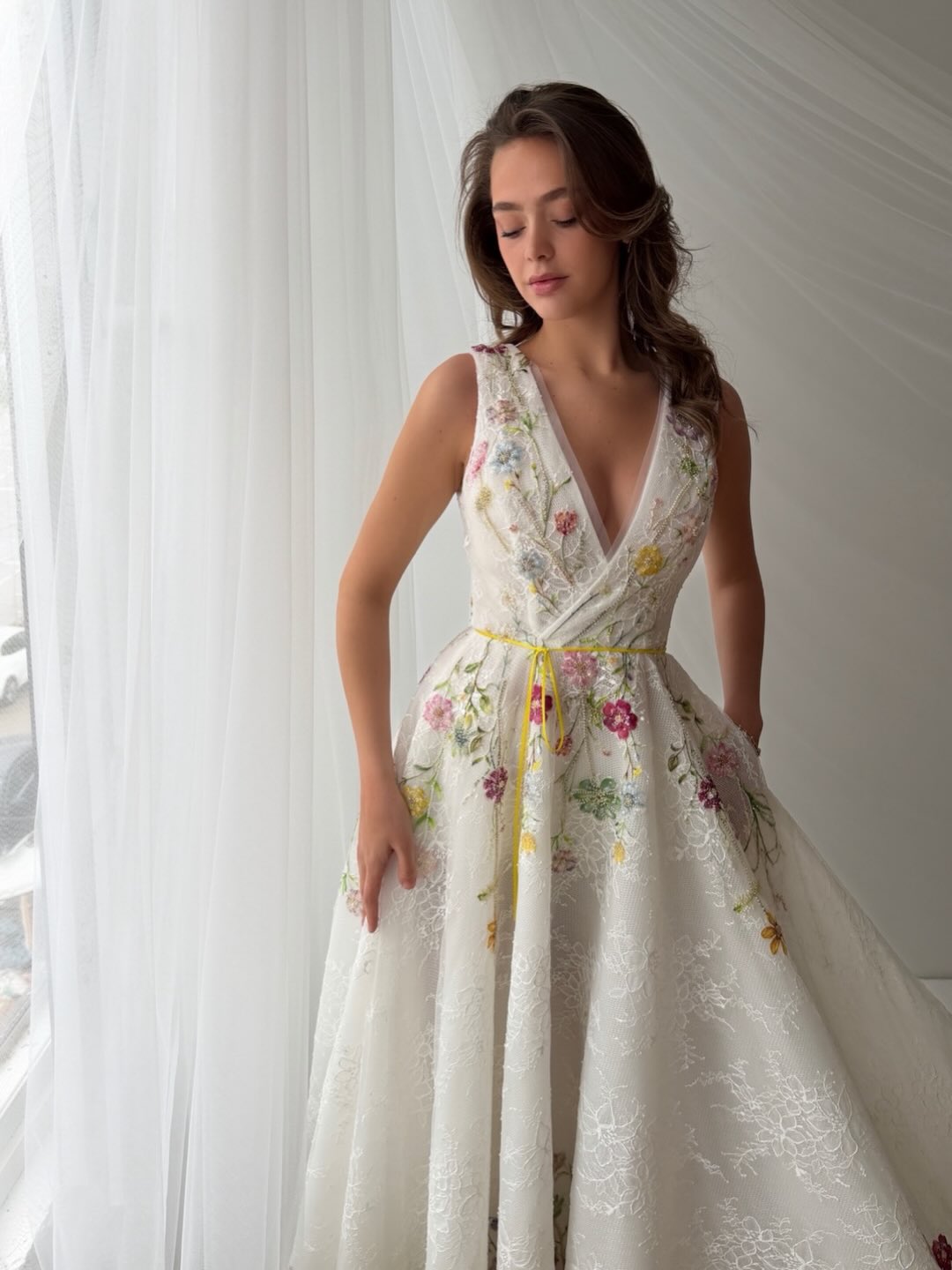 Floral Embroidered A-Line Formal Gown