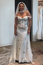 Embroidered Corset Off-the-Shoulder Wedding Dress