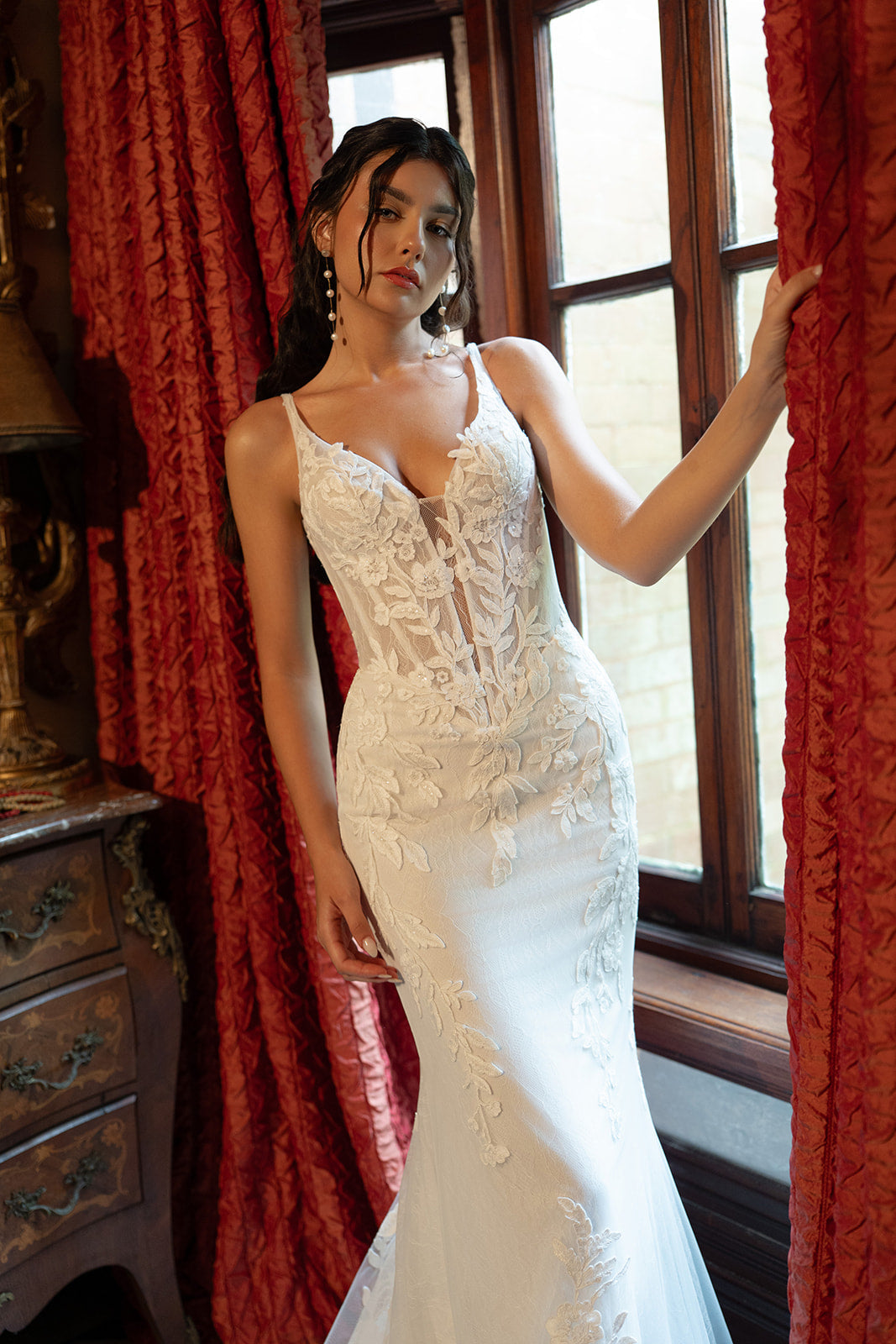 Lace Mermaid Wedding Dress with Corset Bodice