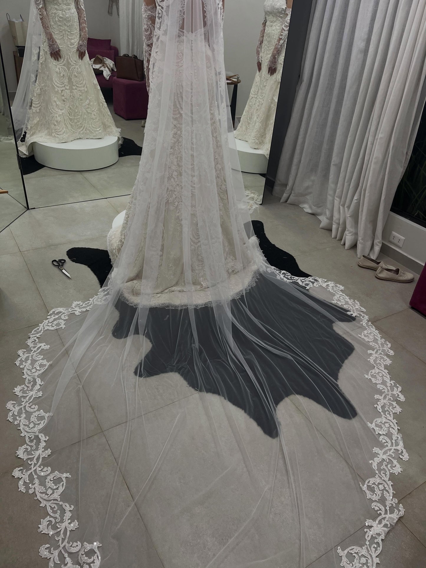 Halter Lace Mermaid Wedding Dress with Sleeves