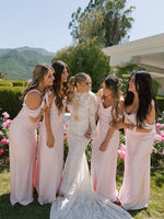 Long Sleeve Illusion Lace Wedding Dress with Train