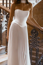 Strapless Corset Wedding Dress with Watteau Cape
