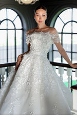 3D Floral Off-the-Shoulder Ball Gown