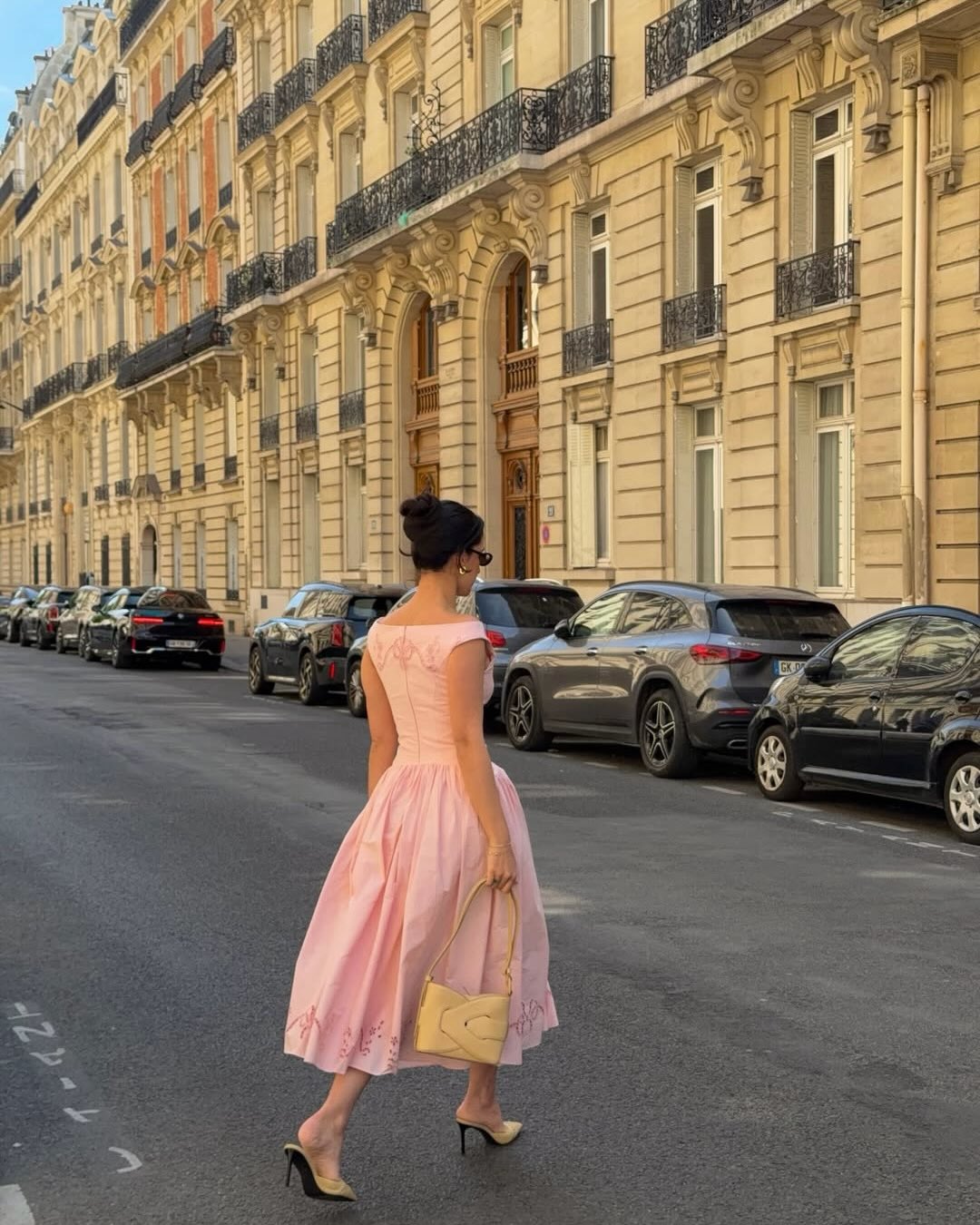 Embroidered A-Line Midi Dress with Pleated Skirt