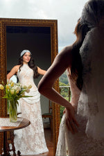 Vintage-Inspired High Neck Lace Wedding Dress