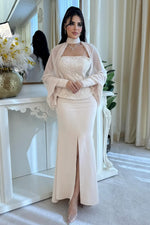 Sequined Corset Gown with Choker Bolero