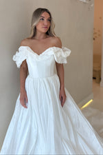 Corset Off-the-Shoulder Taffeta Ball Gown