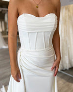 Strapless Satin Corset A-Line Wedding Dress