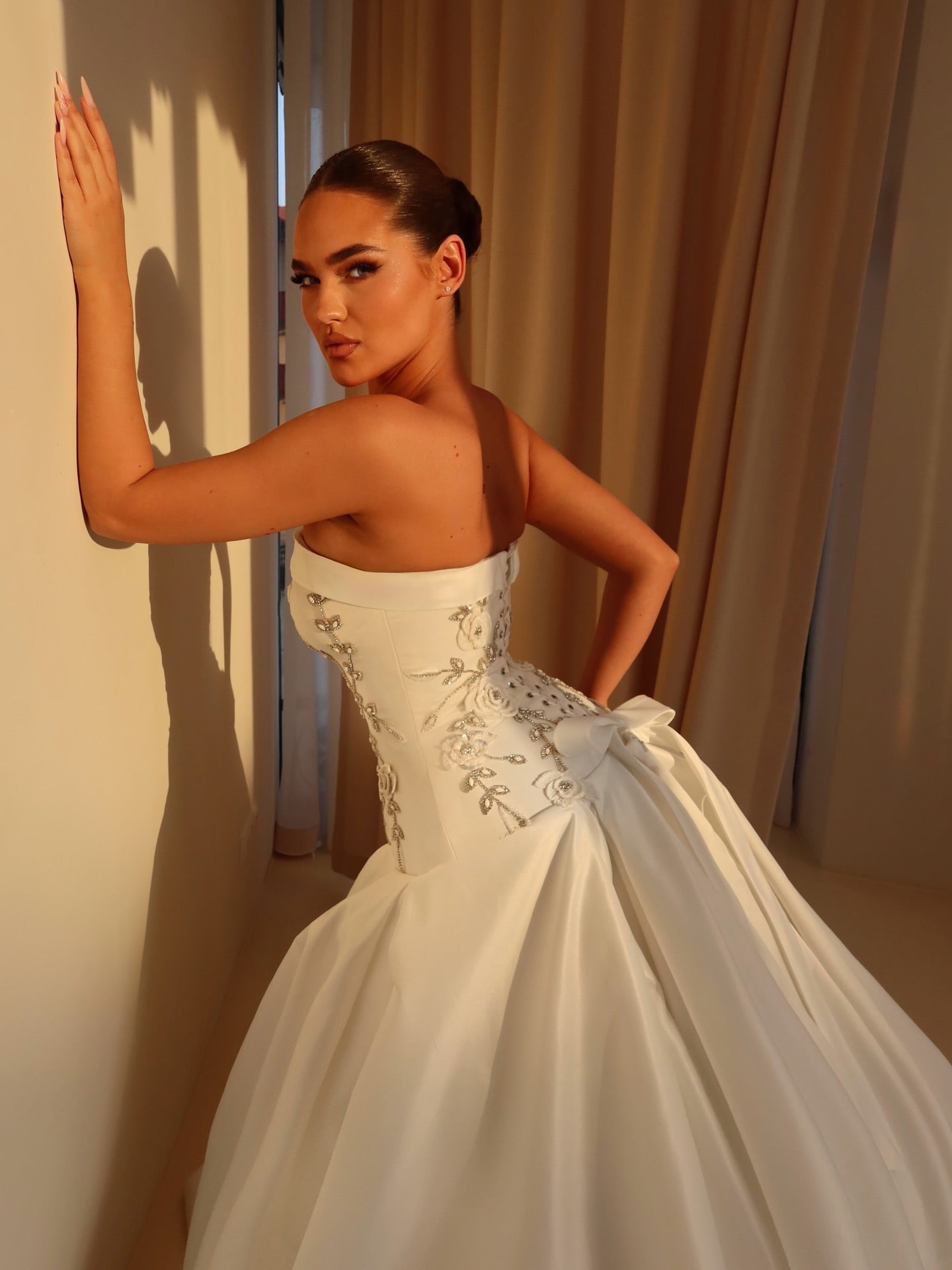 Strapless Beaded Ball Gown Wedding Dress
