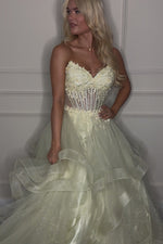 Corset Tiered Tulle Ball Gown