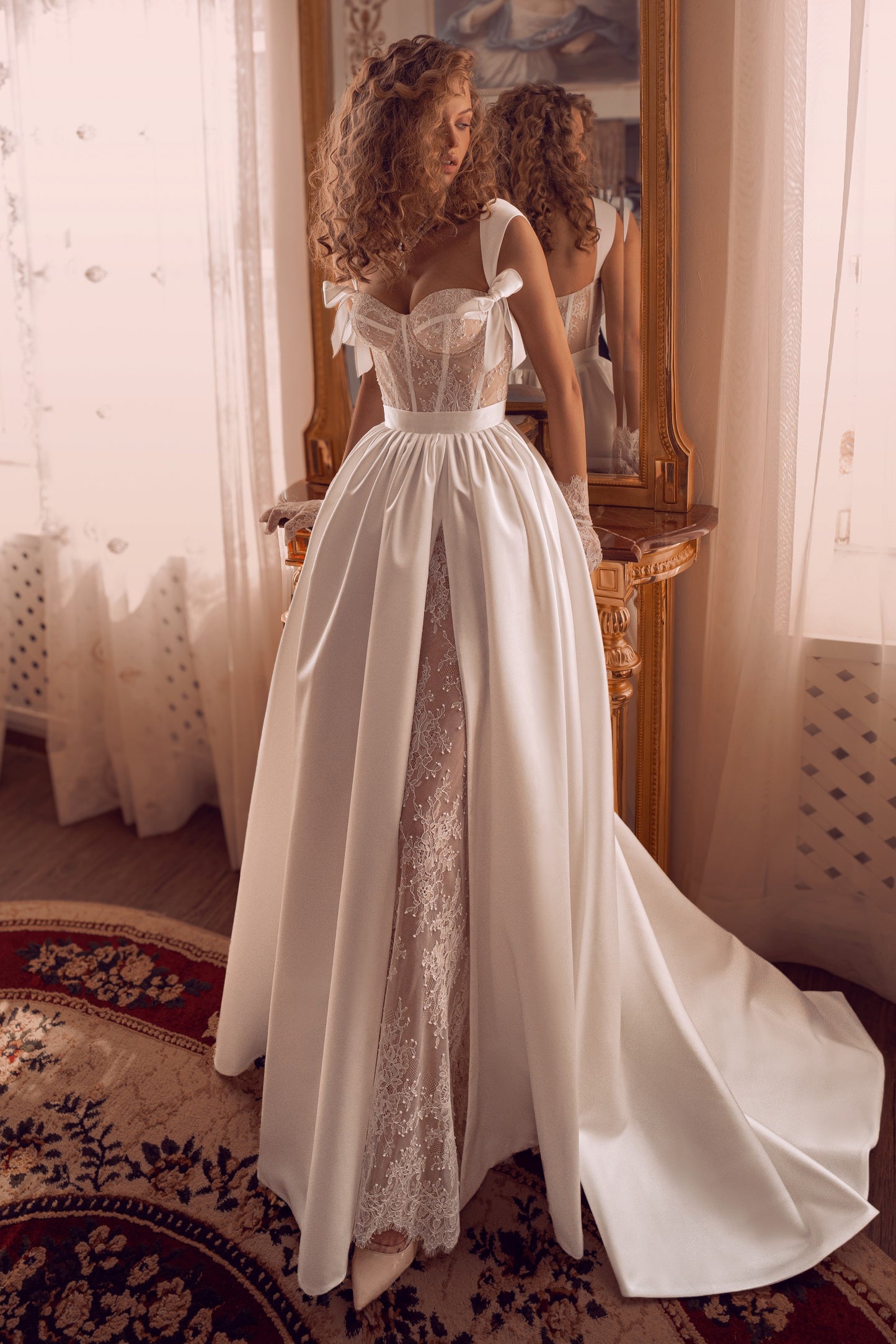 Corset Sweetheart A-Line Wedding Dress with Slit