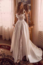 Corset Sweetheart A-Line Wedding Dress with Slit