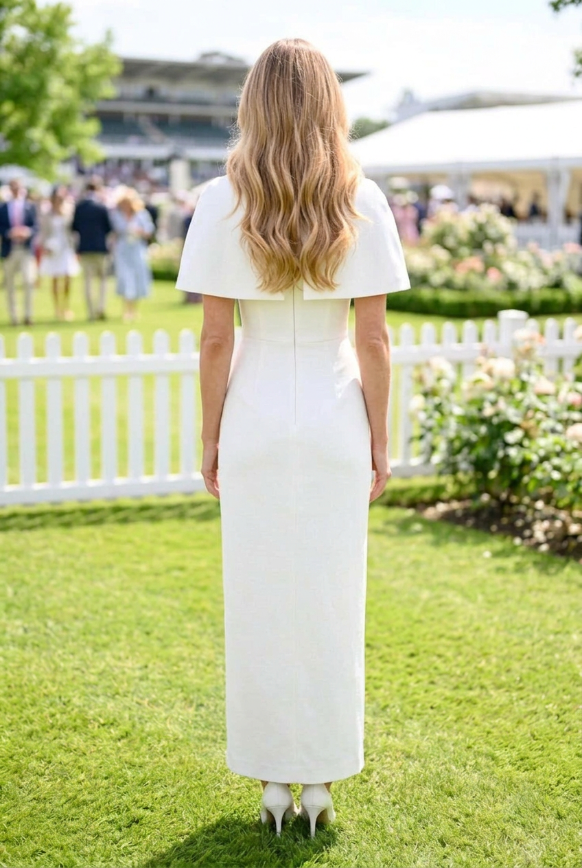 Capelet Column Maxi Dress