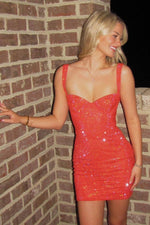 Sequin Mini Dress with Sweetheart Neckline