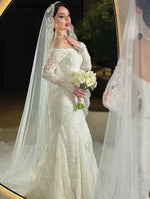 Off-the-Shoulder Lace Mermaid Wedding Dress