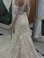 Halter Lace Mermaid Wedding Dress with Sleeves