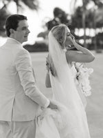 Minimalist Strapless Crepe Wedding Dress