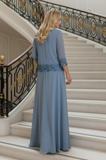 A-Line Chiffon Maxi Dress & Embroidered Jacket Set