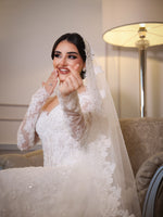 Off-the-Shoulder Lace Long Sleeve Mermaid Wedding Dress