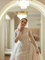 Long Sleeve Lace Ball Gown Wedding Dress
