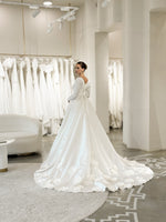 Square Neck Satin Ball Gown Wedding Dress