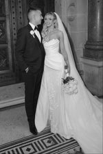 Strapless Ruched Wedding Dress with Overskirt