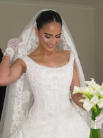 Embroidered Lace Corset Ball Gown Wedding Dress