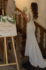 Lace V-Neck Bridal Gown with Tulle Shoulder Ties