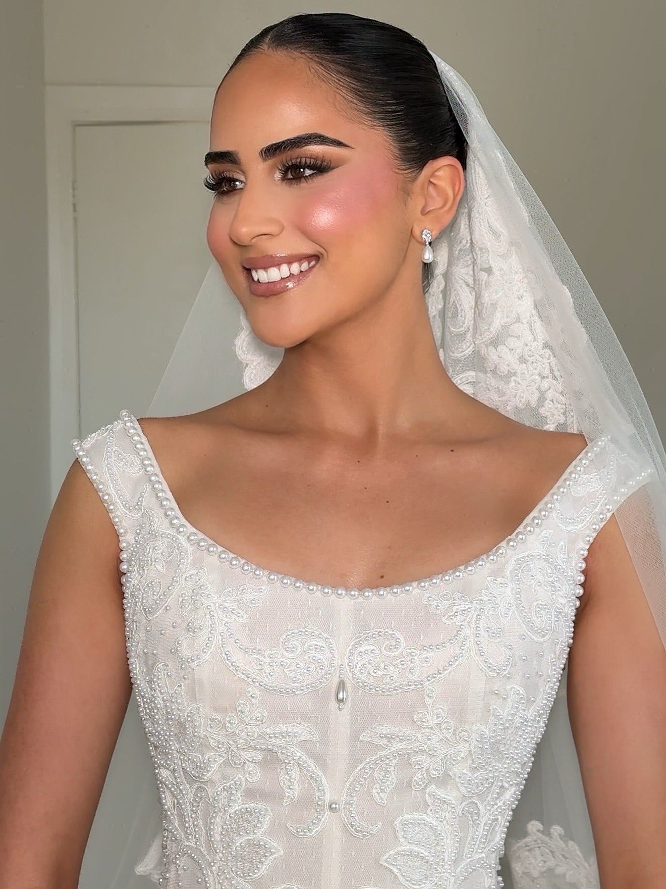 Embroidered Lace Corset Ball Gown Wedding Dress