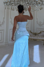 Strapless Corset Gown with Petal Appliques