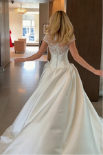 Lace High-Neck Ball Gown Wedding Dress