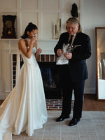 Strapless Satin A-Line Wedding Dress with Basque Waist
