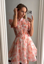 Floral High Neck A-Line Mini Dress