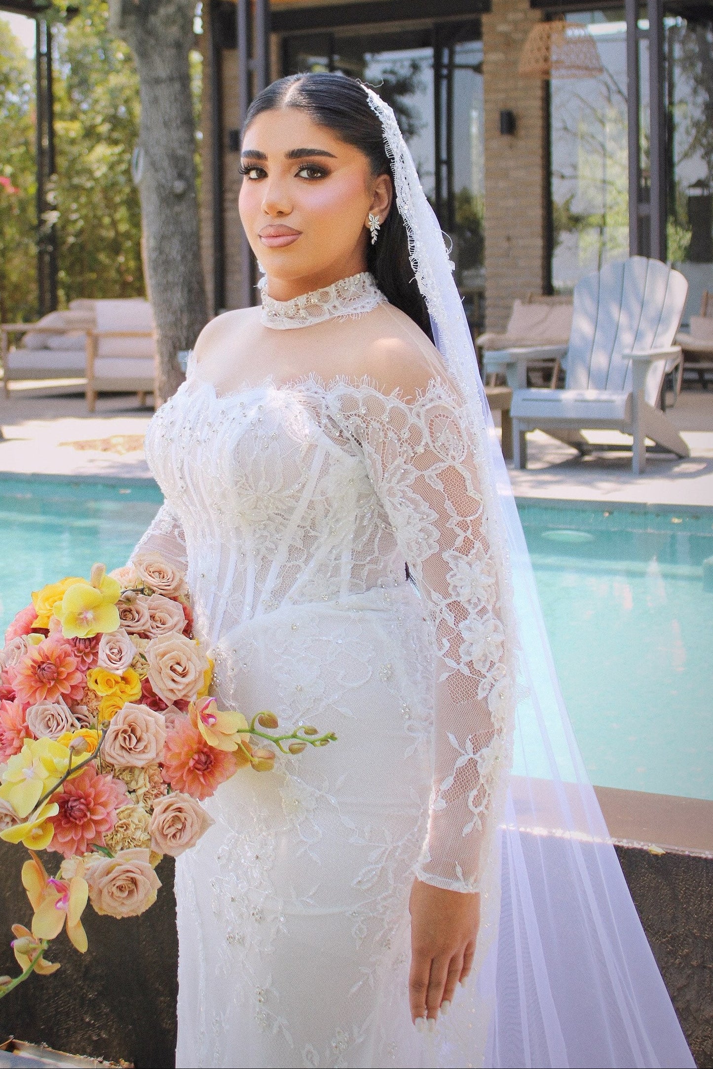 Off-Shoulder Corset Lace Mermaid Wedding Gown