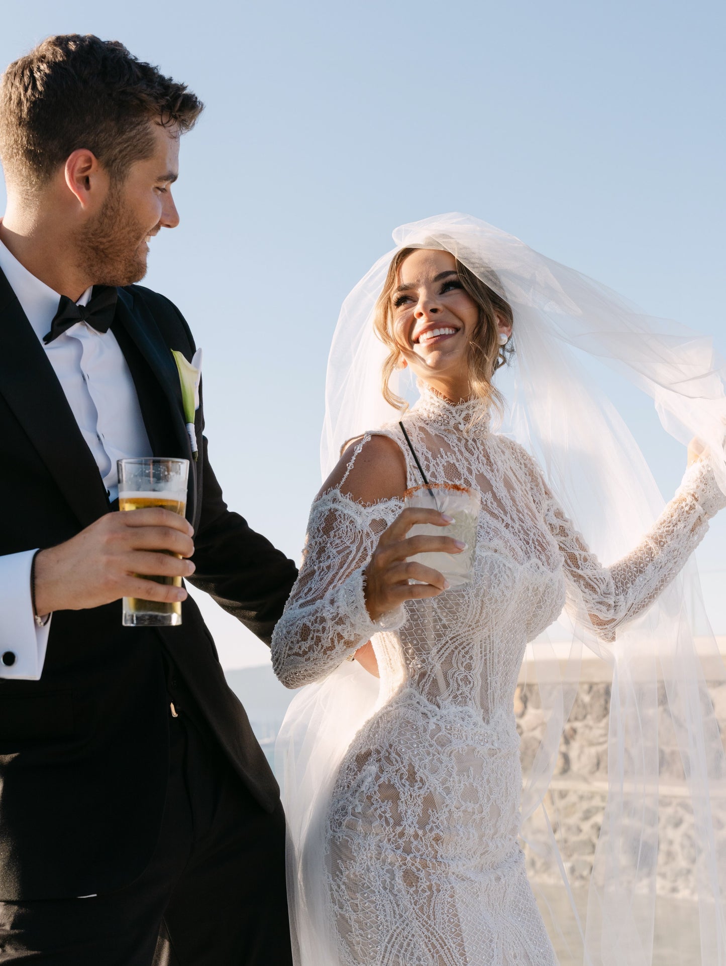 Long Sleeve Lace Mermaid Wedding Gown with Cold Shoulder