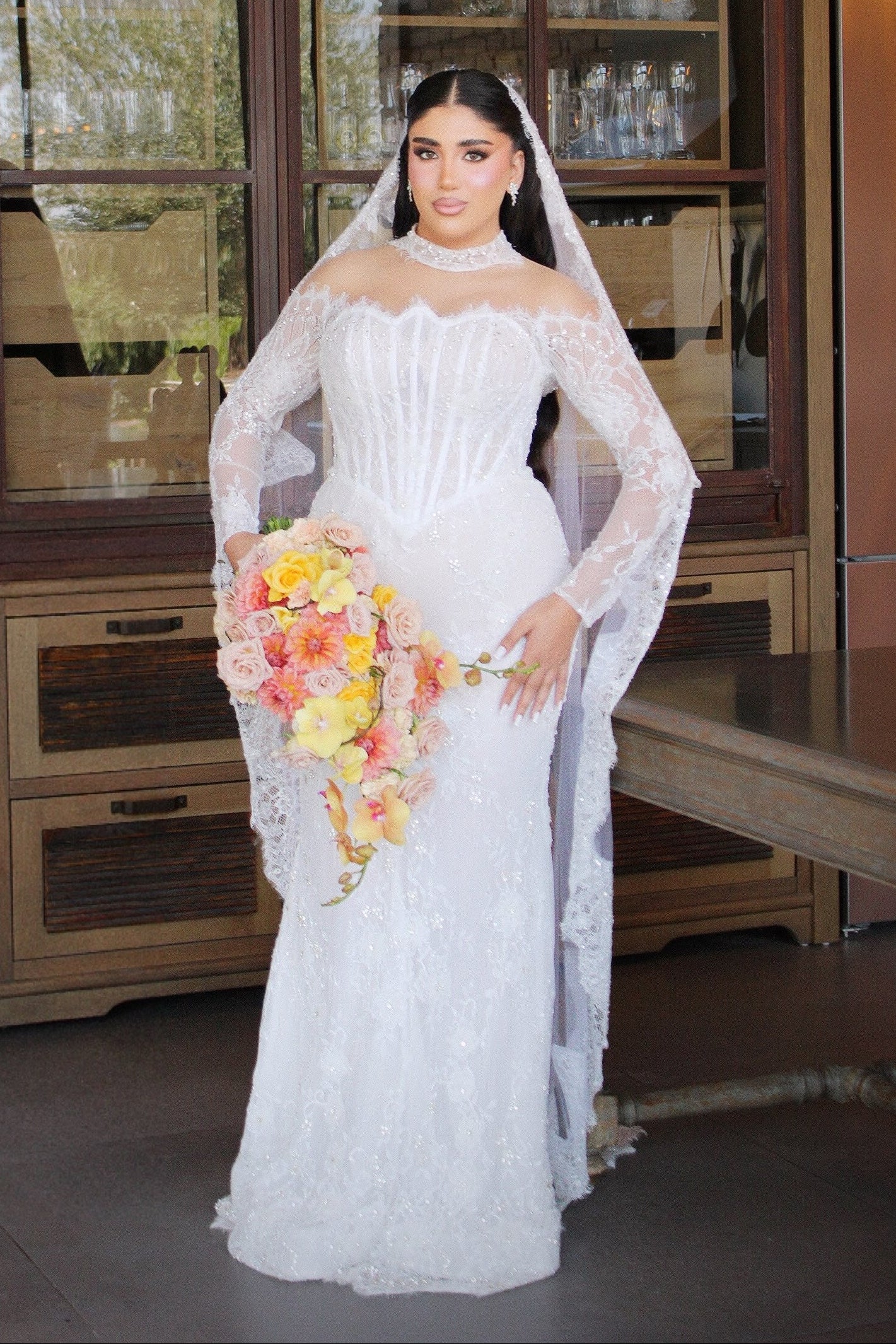 Off-Shoulder Corset Lace Mermaid Wedding Gown